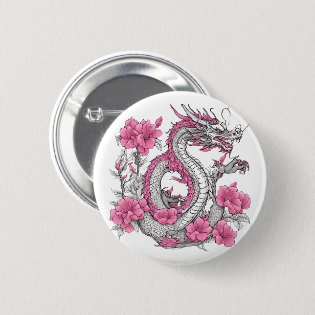 Blume Dragon Button (Vorne & Hinten)