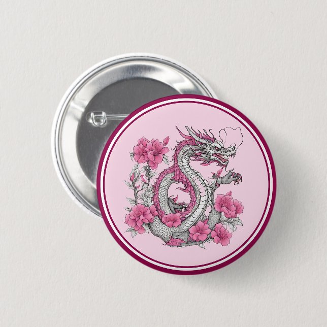 Blume Dragon Button (Vorne & Hinten)