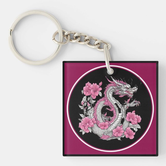 Blume Dragon Schlüsselanhänger (Vorderseite)