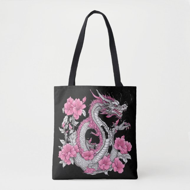 Blume Dragon Tote Bag Tasche (Vorderseite)
