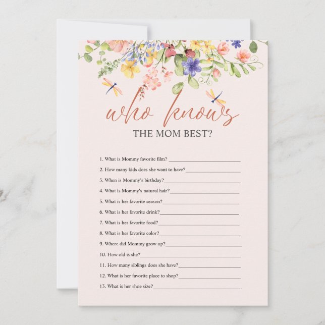 Blume Dragonfly BABY SHOWER, DER DIGITAL KENNT Einladung (Vorderseite)