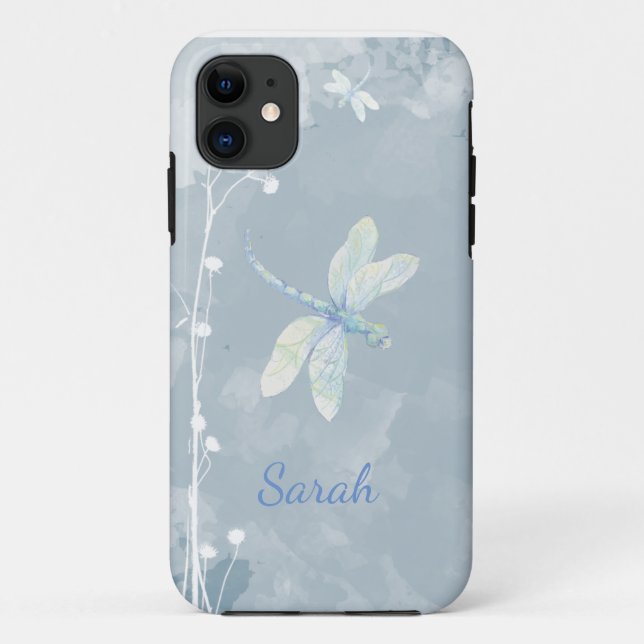 Blume Dragonfly Individuelle Name Case-Mate iPhone Hülle (Rückseite)