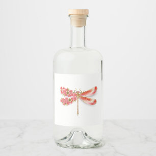 Blume Dragonfly mit Schmucksakura Alkoholflaschenetikett