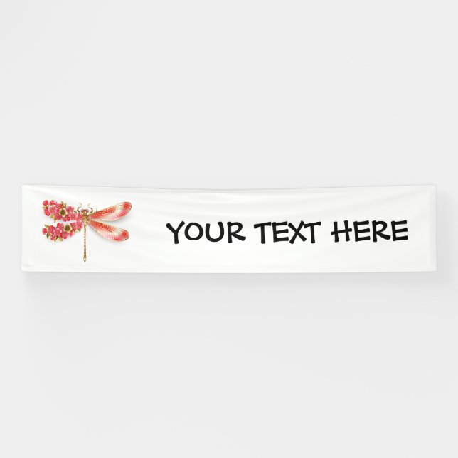 Blume Dragonfly mit Schmucksakura Banner (Horizontal)