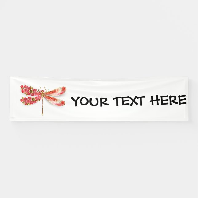 Blume Dragonfly mit Schmucksakura Banner (Horizontal)
