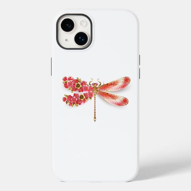 Blume Dragonfly mit Schmucksakura Case-Mate iPhone 14 Plus Hülle (Rückseite)
