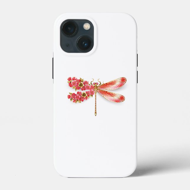 Blume Dragonfly mit Schmucksakura Case-Mate iPhone Hülle (Rückseite)