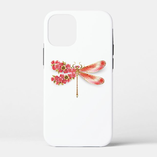 Blume Dragonfly mit Schmucksakura Case-Mate iPhone Hülle (Rückseite)