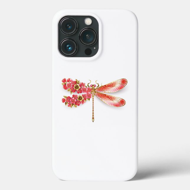 Blume Dragonfly mit Schmucksakura Case-Mate iPhone Hülle (Rückseite)