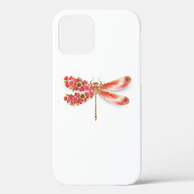 Blume Dragonfly mit Schmucksakura Case-Mate iPhone Hülle (Rückseite)