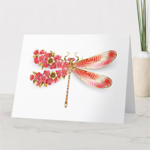 Blume Dragonfly mit Schmucksakura Dankeskarte