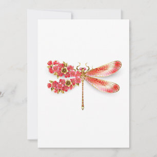 Blume Dragonfly mit Schmucksakura Dankeskarte