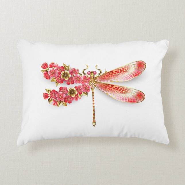 Blume Dragonfly mit Schmucksakura Dekokissen (Vorderseite)