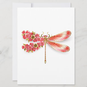 Blume Dragonfly mit Schmucksakura Feiertagskarte