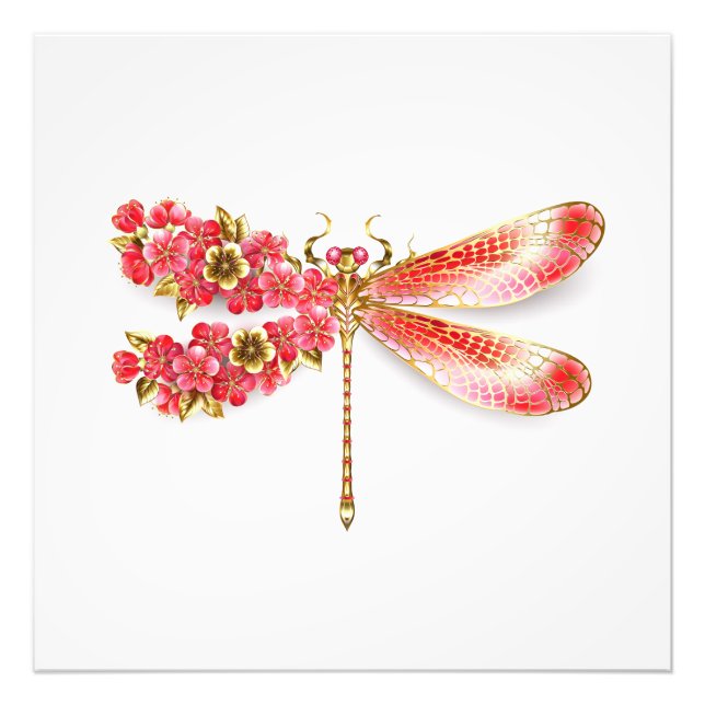 Blume Dragonfly mit Schmucksakura Fotodruck (Vorne)