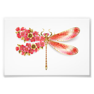 Blume Dragonfly mit Schmucksakura Fotodruck