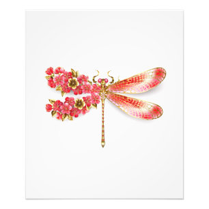 Blume Dragonfly mit Schmucksakura Fotodruck