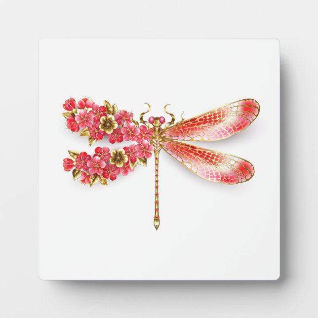Blume Dragonfly mit Schmucksakura Fotoplatte (Vorderseite)