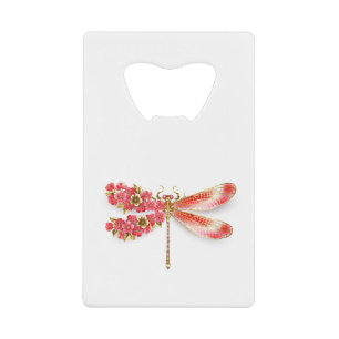 Blume Dragonfly mit Schmucksakura Geldbeutel Flaschenöffner
