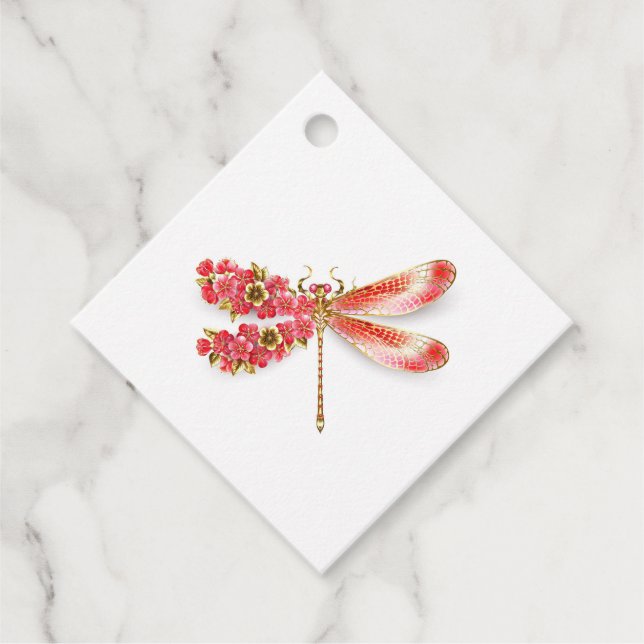 Blume Dragonfly mit Schmucksakura Geschenkanhänger (Vorderseite)