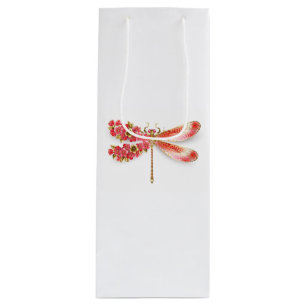 Blume Dragonfly mit Schmucksakura Geschenktüte Für Weinflaschen