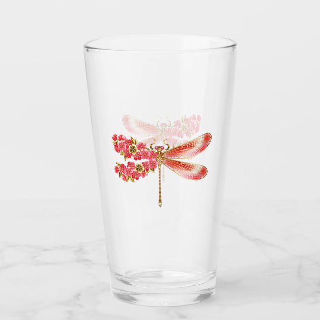 Blume Dragonfly mit Schmucksakura Glas (Vorderseite)