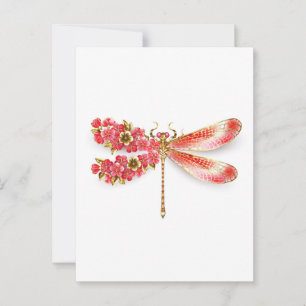 Blume Dragonfly mit Schmucksakura Hinweiskarte