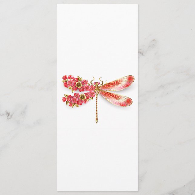 Blume Dragonfly mit Schmucksakura Hinweiskarte (Vorderseite)