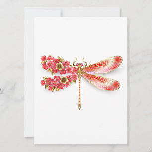Blume Dragonfly mit Schmucksakura Karte