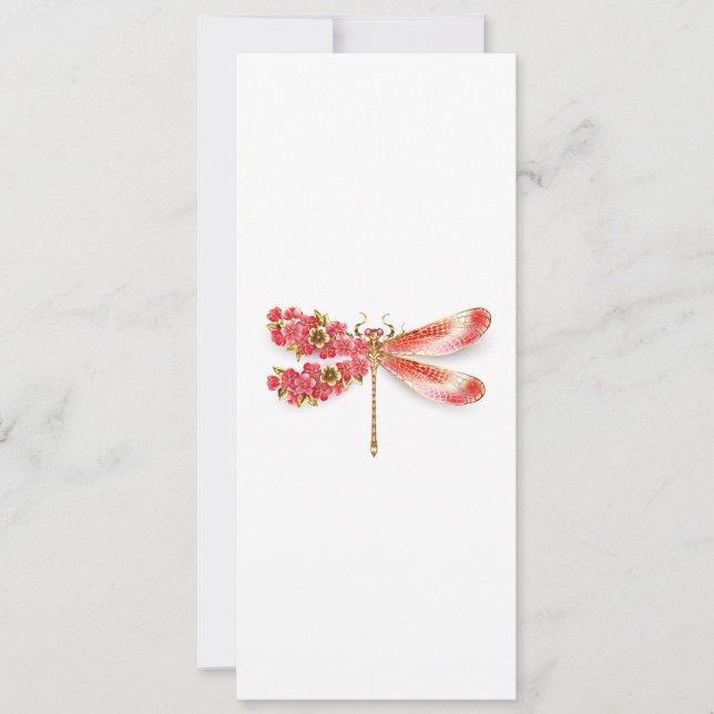 Blume Dragonfly mit Schmucksakura Karte (Vorderseite)