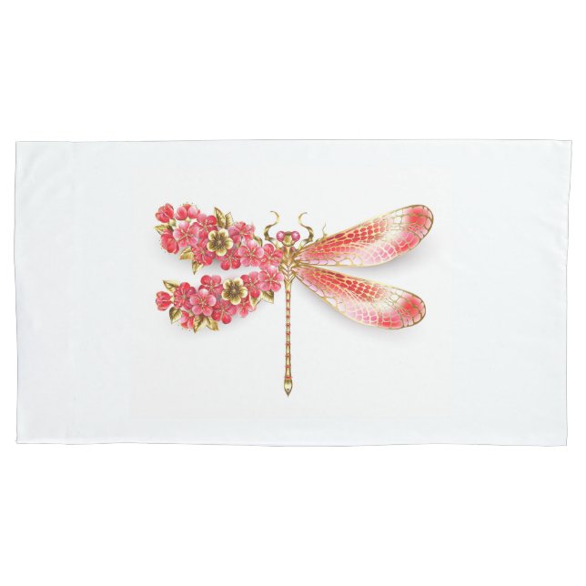 Blume Dragonfly mit Schmucksakura Kissenbezug (Vorderseite-Links)