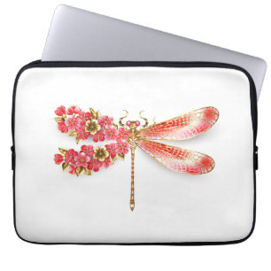 Blume Dragonfly mit Schmucksakura Laptopschutzhülle