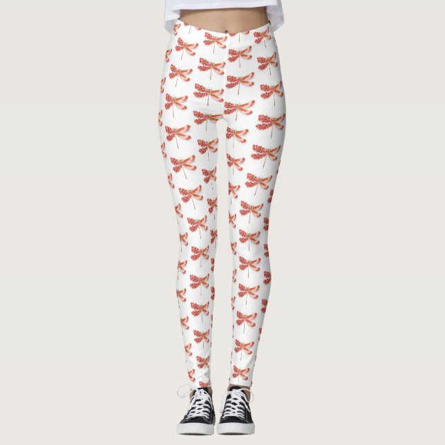 Blume Dragonfly mit Schmucksakura Leggings (Vorderseite)
