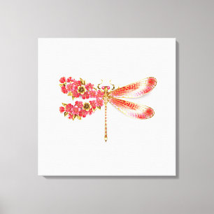 Blume Dragonfly mit Schmucksakura Leinwanddruck