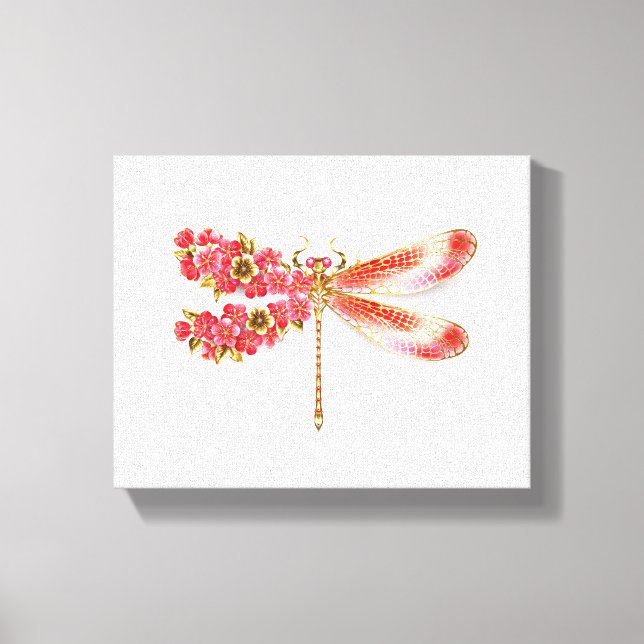 Blume Dragonfly mit Schmucksakura Leinwanddruck (Vorderseite)