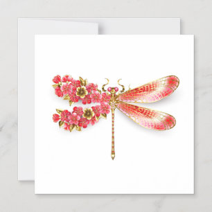 Blume Dragonfly mit Schmucksakura Magneteinladung
