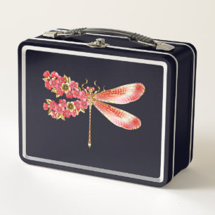 Blume Dragonfly mit Schmucksakura Metall Brotdose