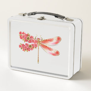 Blume Dragonfly mit Schmucksakura Metall Brotdose