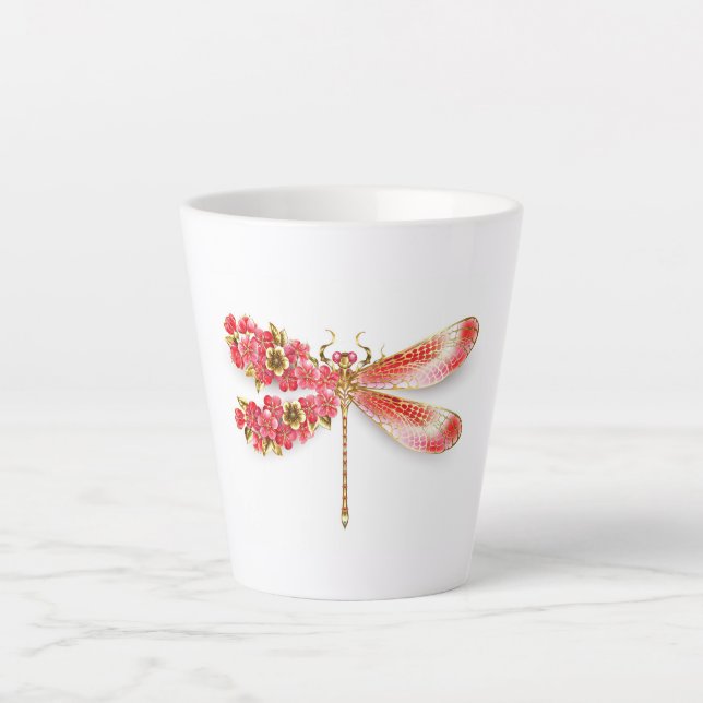 Blume Dragonfly mit Schmucksakura Milchtasse (Vorderseite)