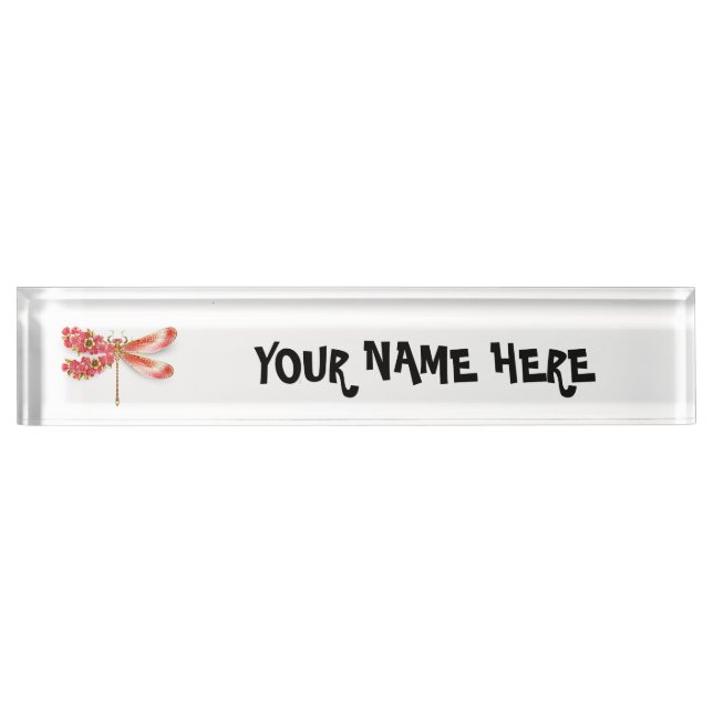 Blume Dragonfly mit Schmucksakura Namensplakette (Vorderseite)