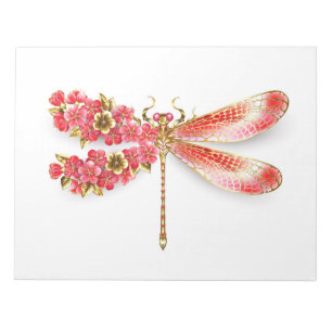 Blume Dragonfly mit Schmucksakura Notizblock