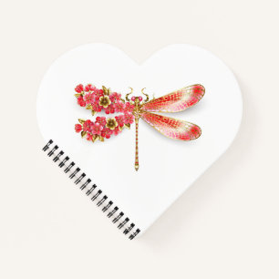 Blume Dragonfly mit Schmucksakura Notizbuch