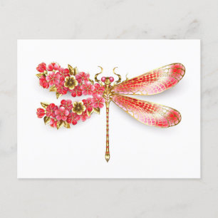 Blume Dragonfly mit Schmucksakura Postkarte