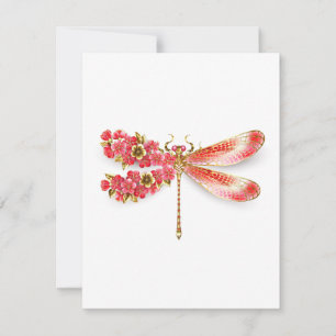 Blume Dragonfly mit Schmucksakura RSVP Karte