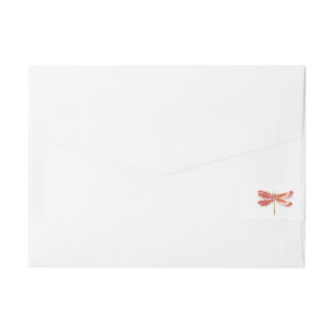 Blume Dragonfly mit Schmucksakura Rundum-Adressaufkleber