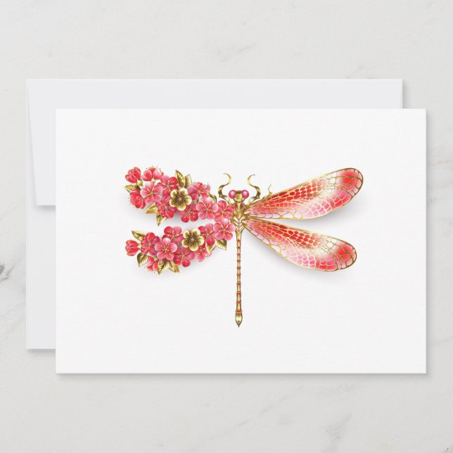 Blume Dragonfly mit Schmucksakura Save The Date (Vorderseite)