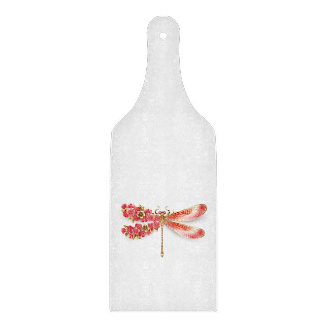 Blume Dragonfly mit Schmucksakura Schneidebrett (Vorderseite)