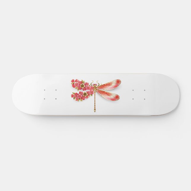 Blume Dragonfly mit Schmucksakura Skateboard (Horizontal)