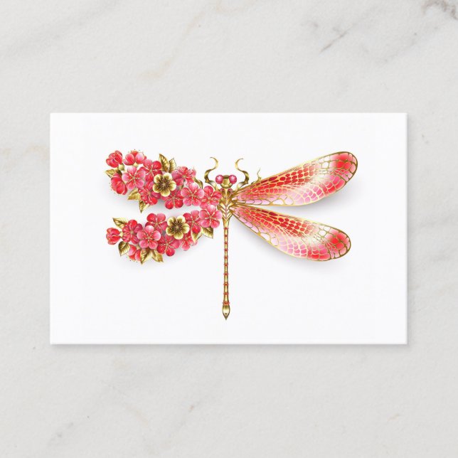 Blume Dragonfly mit Schmucksakura Terminkarte (Vorderseite)