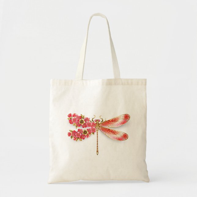 Blume Dragonfly mit Schmucksakura Tragetasche (Vorne)